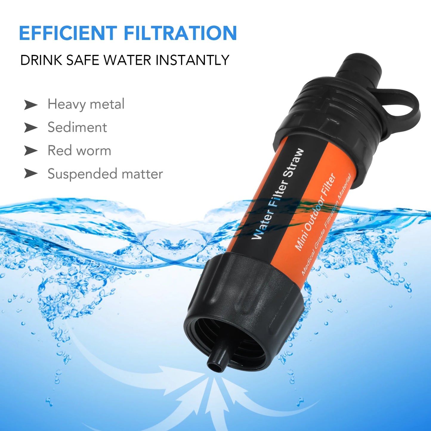AquaDefend™ Survival Straw – Portable Water Filtration System