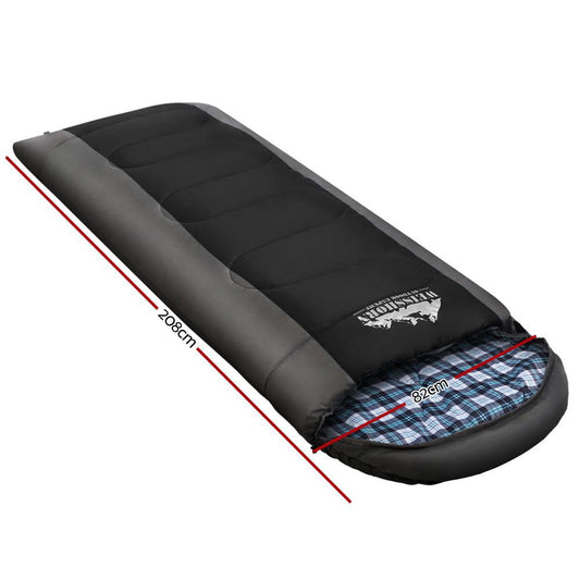 TrailHaven™ Weisshorn Solo – Thermal Sleeping Bag (-20°C) Black