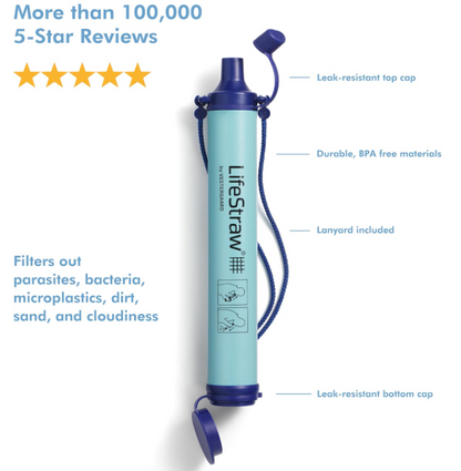 LifeStraw-Water Filter for Hiking, Camping, Travel, and Emergency Preparedness
