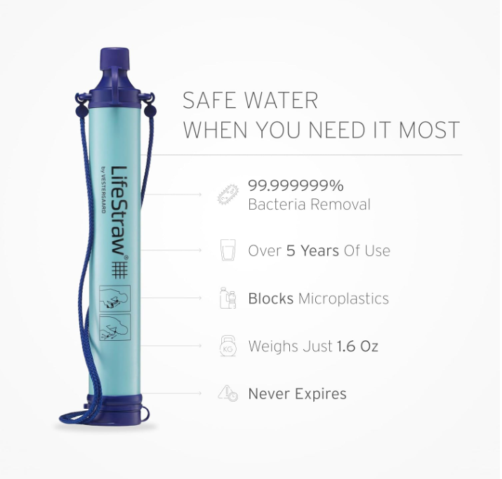 LifeStraw-Water Filter for Hiking, Camping, Travel, and Emergency Preparedness